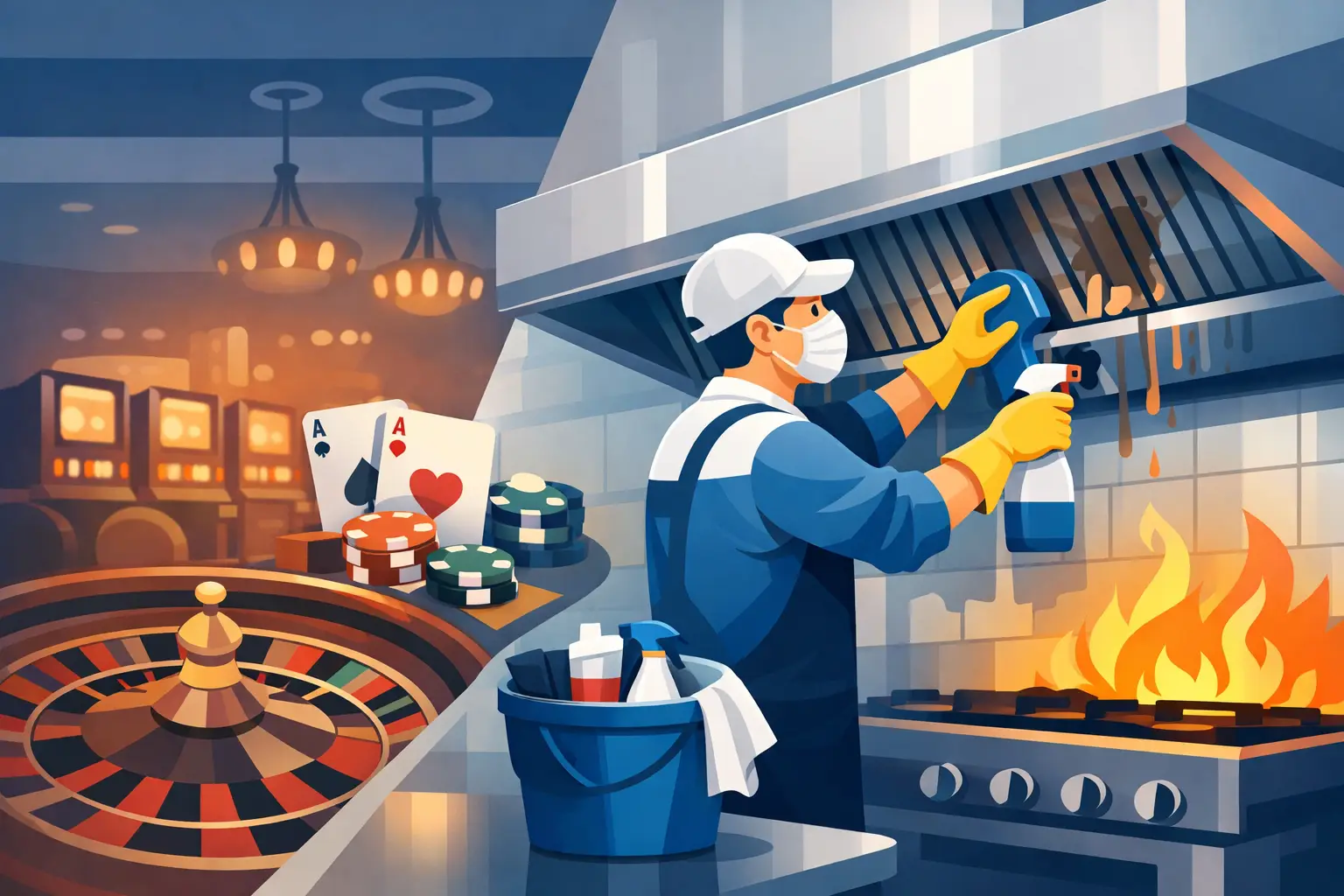 Casino Kitchen Hood Cleaning for Fire Safety