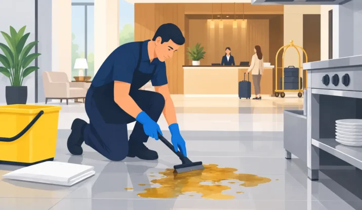 Hotel Grease Spill Response That Protects Service