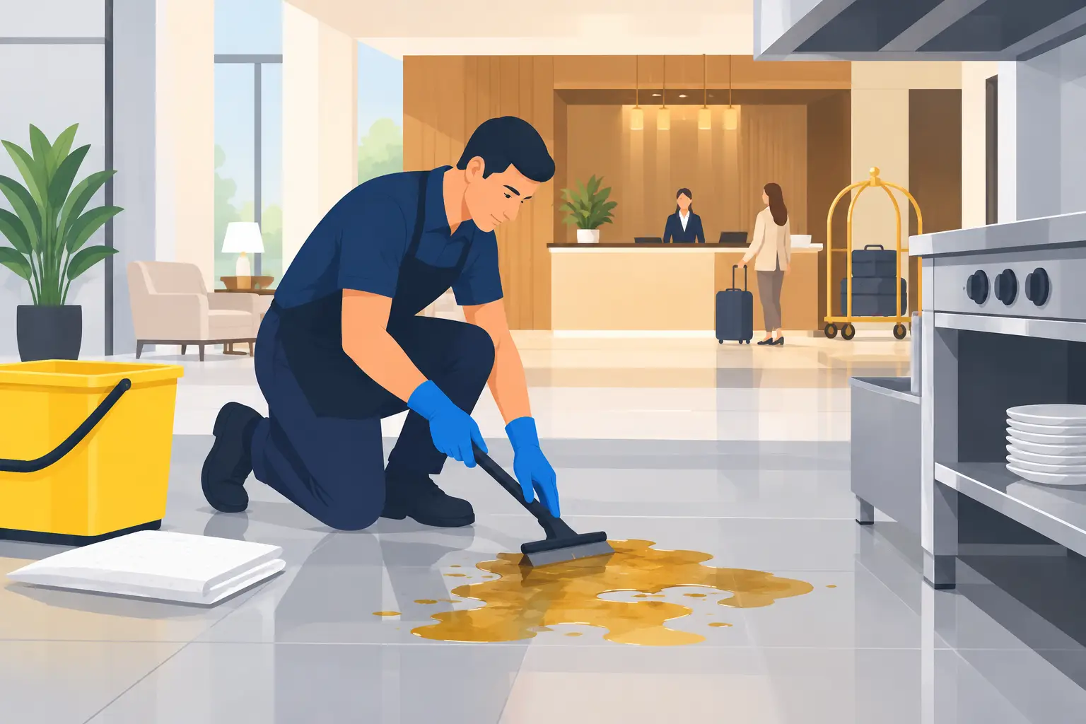 Hotel Grease Spill Response That Protects Service