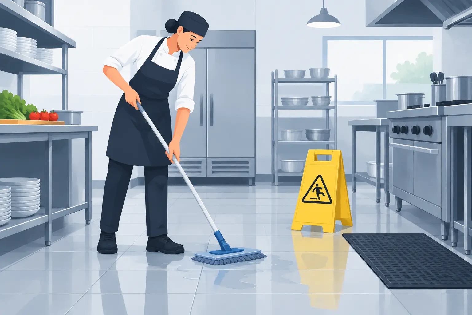How to Prevent Kitchen Floor Slips at Work