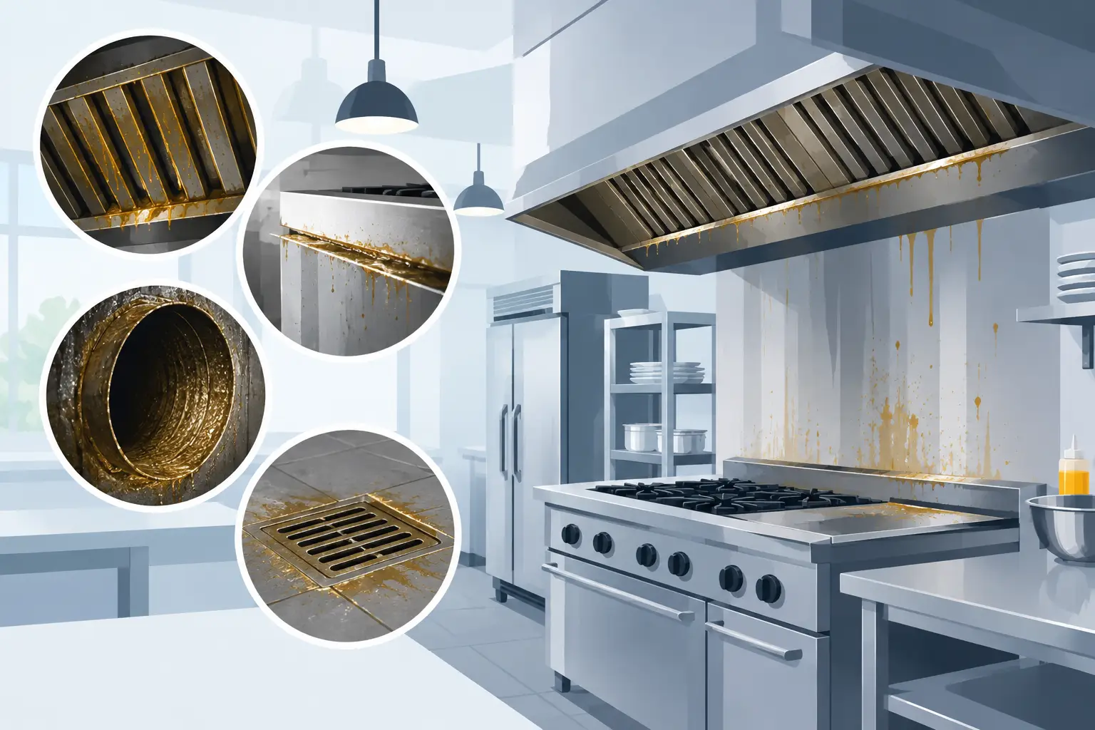 Top Signs of Grease Accumulation in Commercial Kitchens